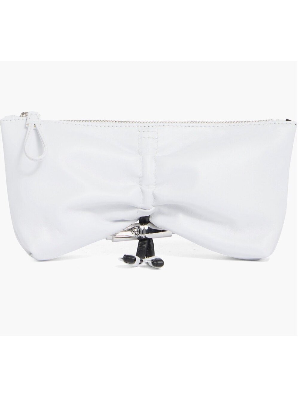 Longchamp white leather clutch BRAND NEW lambskin STATEMENT PURSE NWT rtl $235